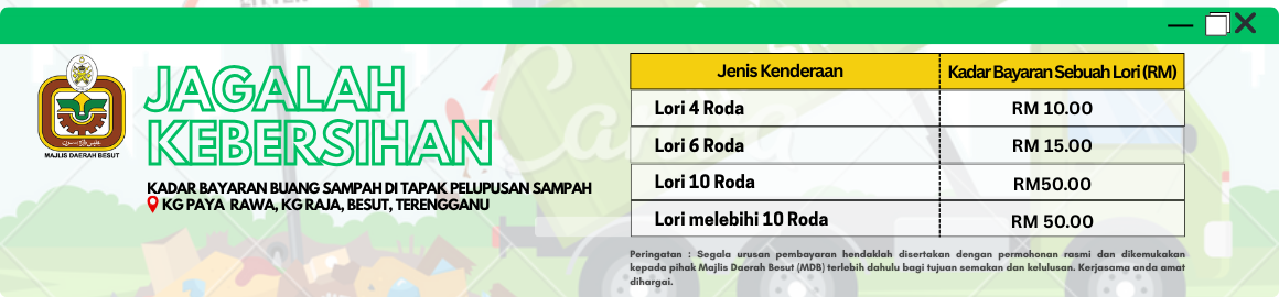 KADAR BAYARAN BUANG SAMPAH
